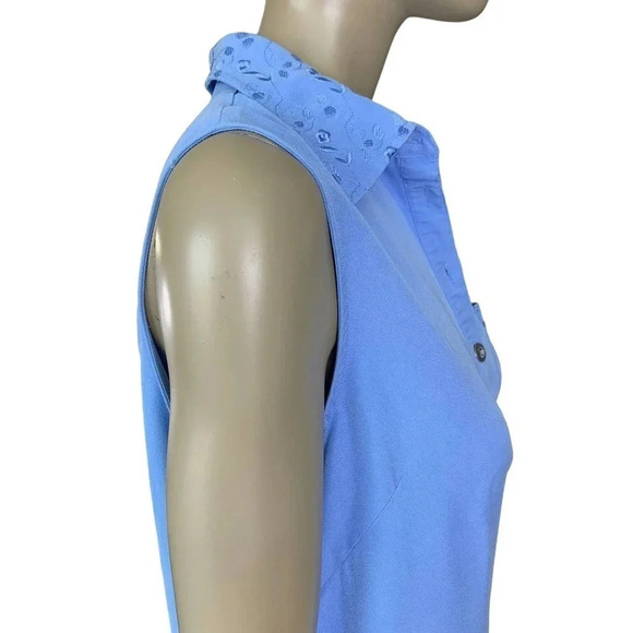 HSZ Studio Vintage 90s Sleeveless Embroidered Maxi Dress Women Size L Baby Blue - Picture 11 of 16